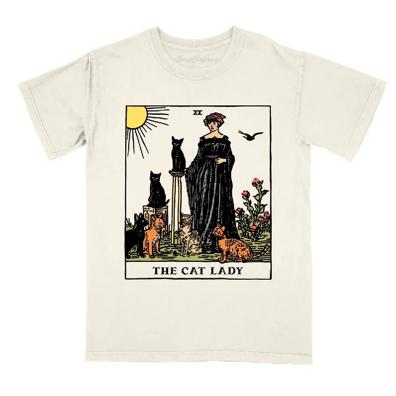 The Cat Lady Tarot Card Comfort Colors Tee