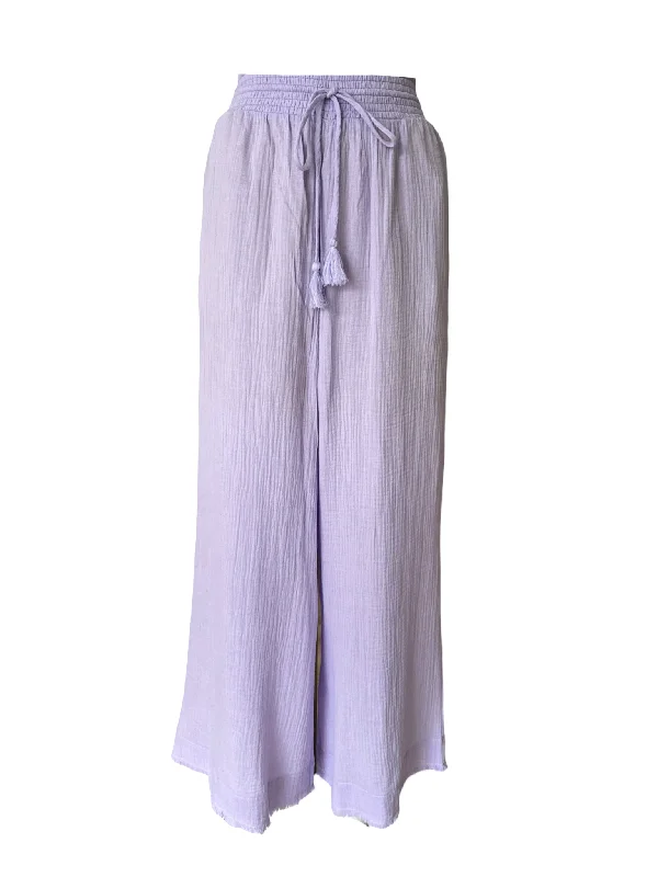 Fringe Wide Pants / Lavender