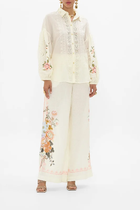 EMBROIDERED BALLOON SLEEVE SHIRT BLOUSE IN HONOUR OF HEIRLOOMS