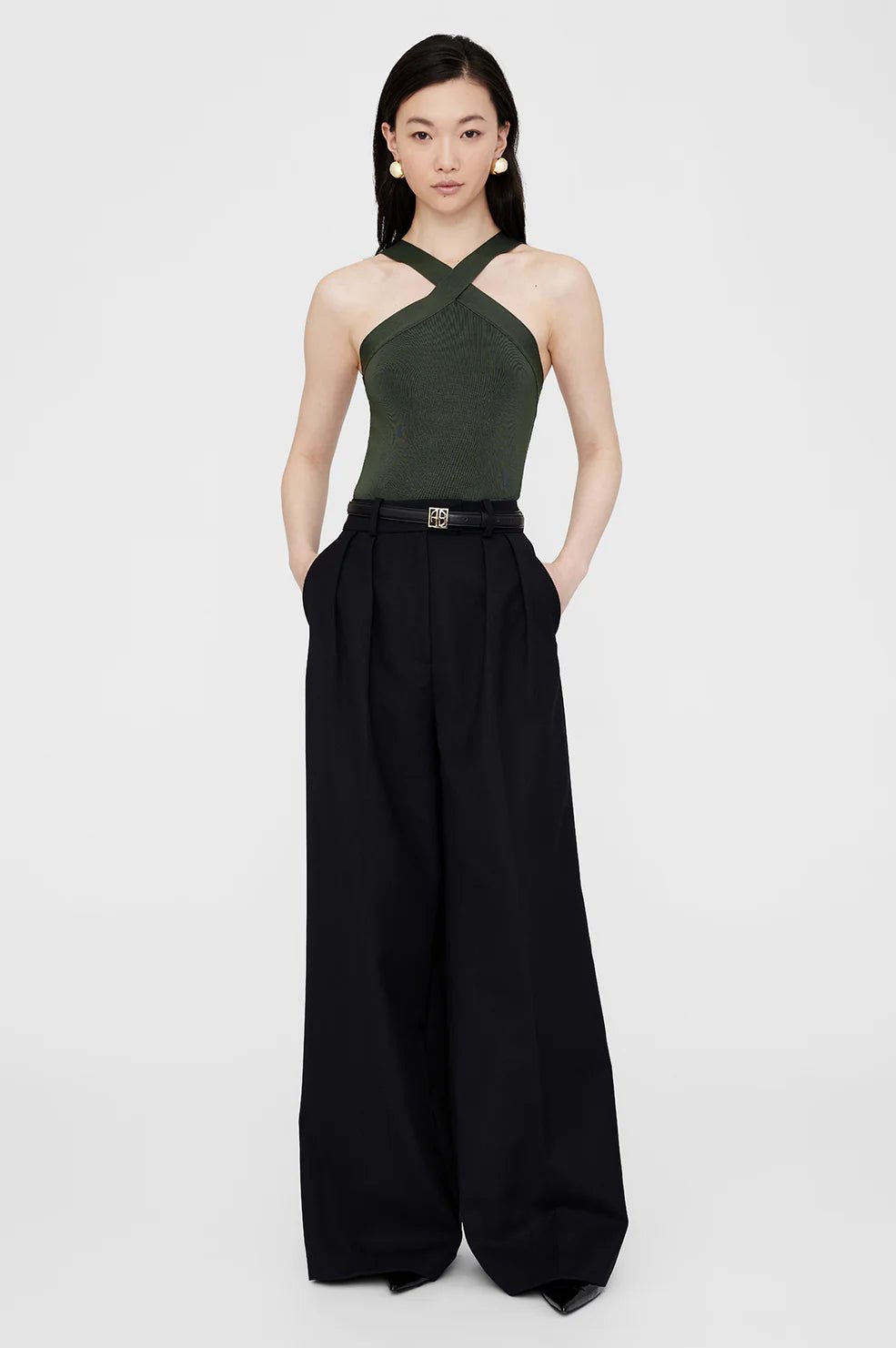 Anine Bing - Dark Olive Brea Top