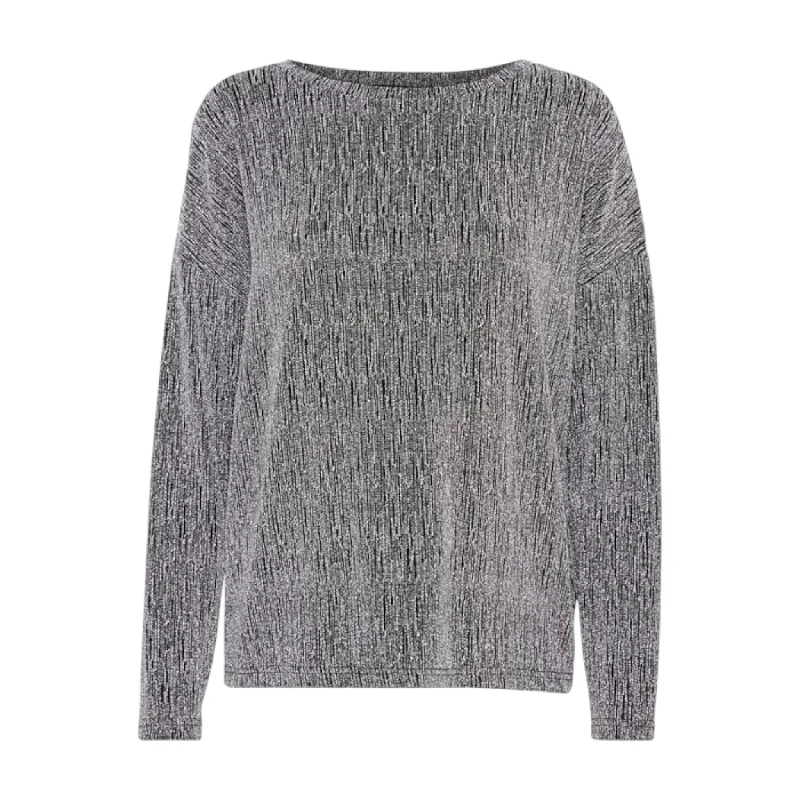 B Young Shiloh Long Sleeve Top Silver Mix