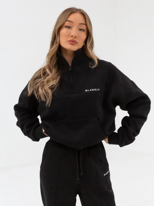 Everyday 1/4 Zip Sweater - Black