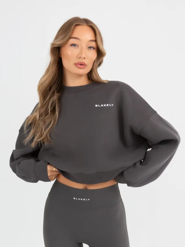 Soho Cropped Sweater - Charcoal