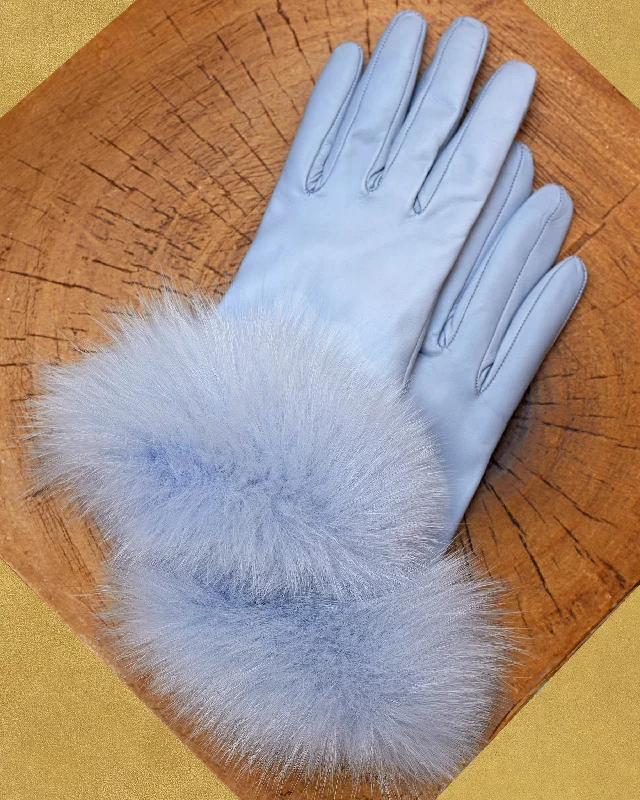 Carlisle Leather Gloves with Fox Fur-Made in Italy