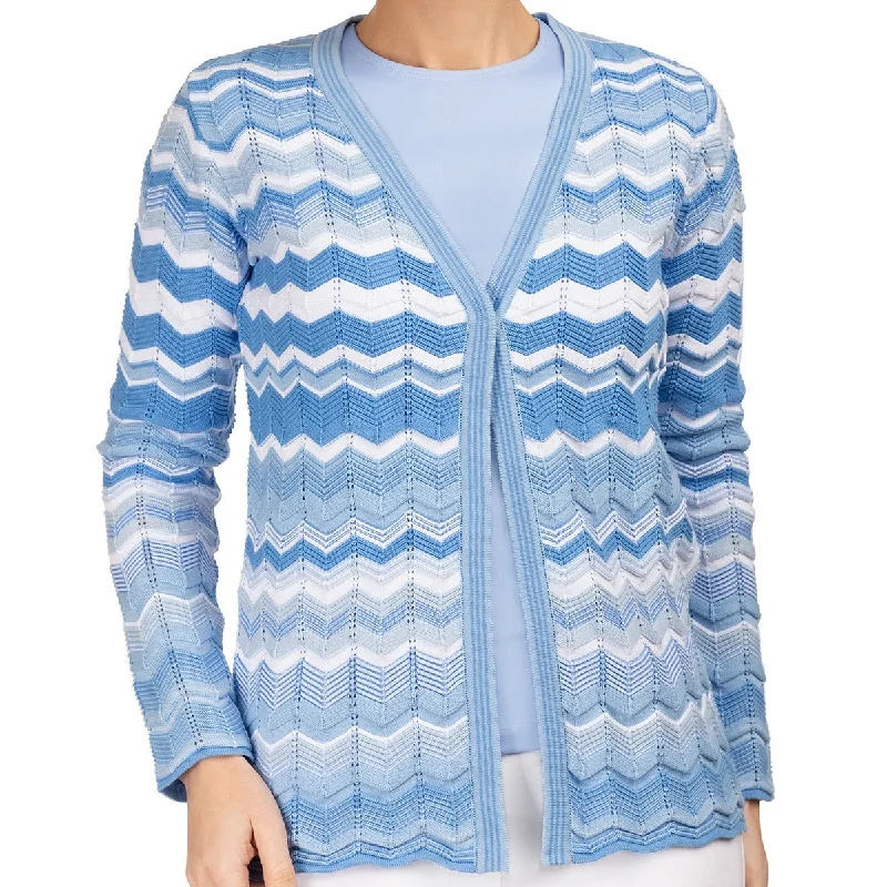 Chevron Cardigan in Giorgio Blue