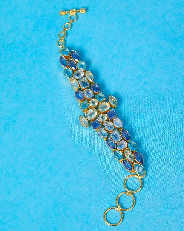 Constance Jewel Encrusted Bracelet in Byzantine Sea Blues