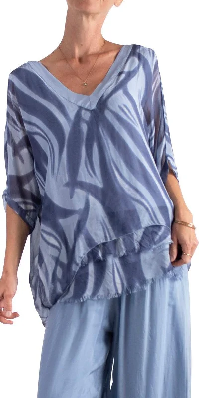 Diana Wave Print Blouse