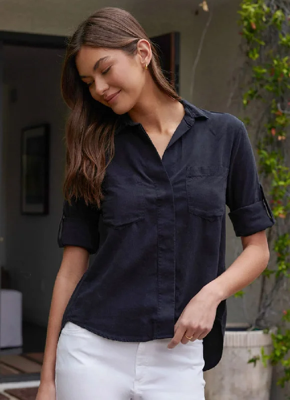 Split-Back Button-Down Shirt