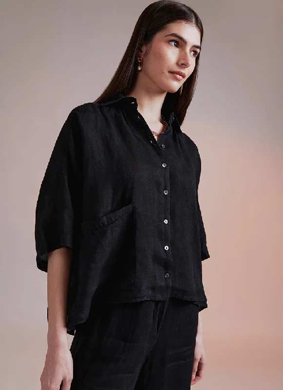 Dario Cropped Wide Short-Sleeve Shirt