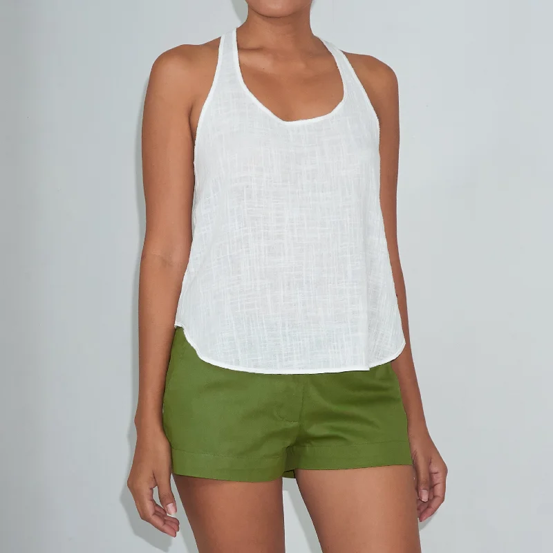 DAUN RACER TANK TOP - Cotton Gauze | Off White