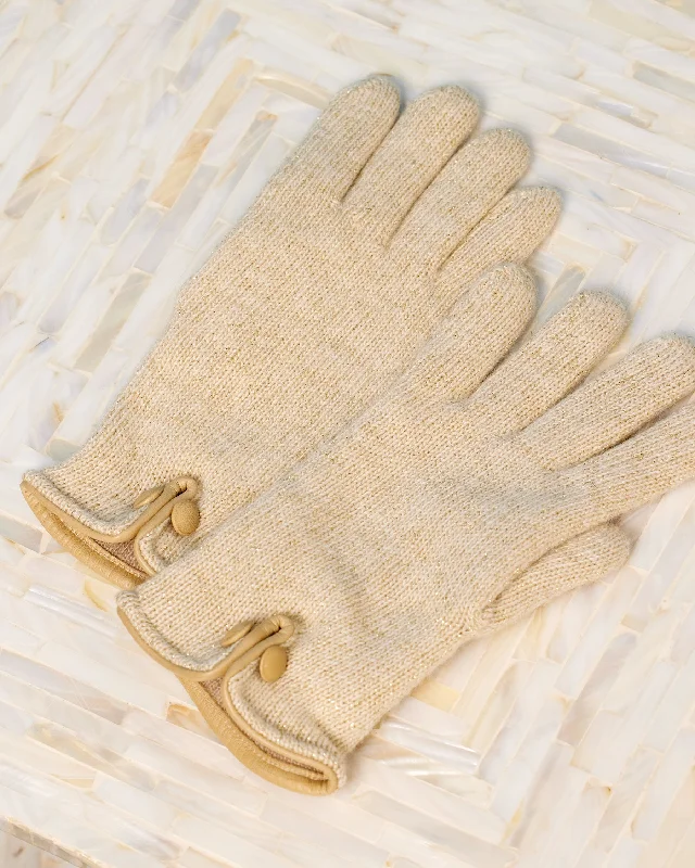 Ella Gloves in Gold Shimmer Sand-Made in Italy