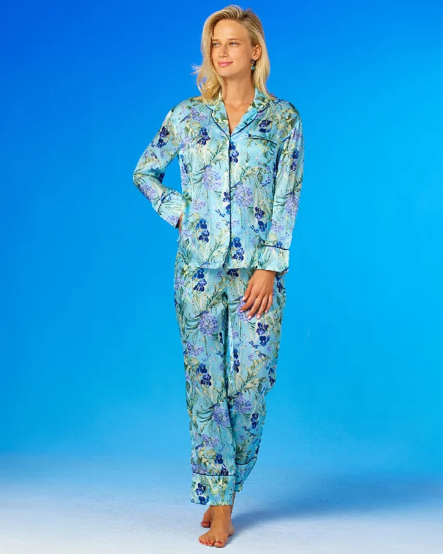 Fleur Washable Silk Pajama Set in Magical Garden