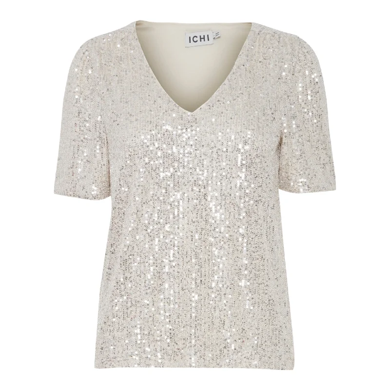 ICHI Fauci Sequin Top Frosted Almond