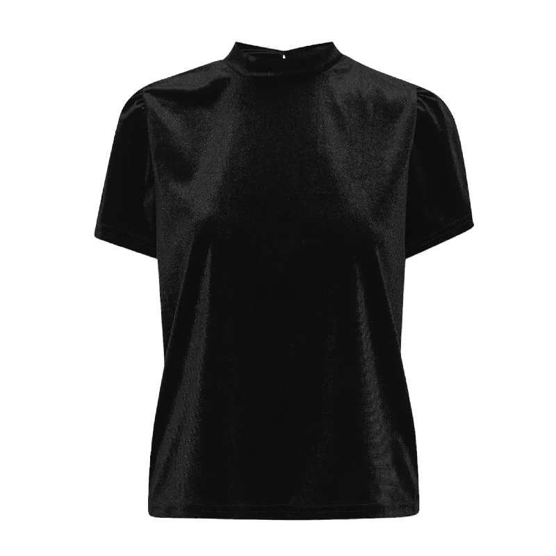 ICHI Lavanny Short Sleeve Top Black