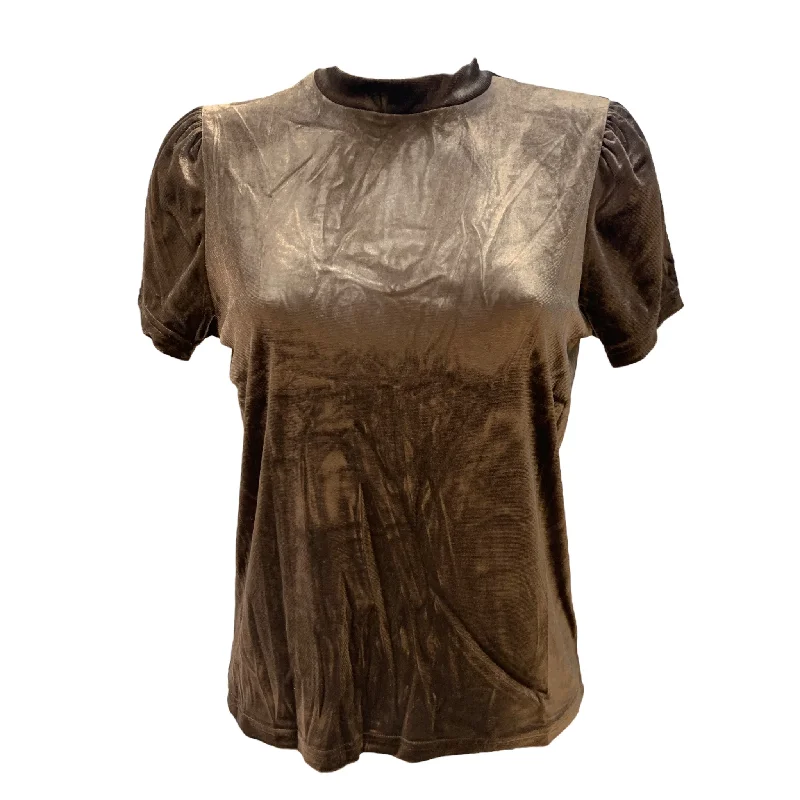 ICHI Lavanny Short Sleeve Top Coffee Bean