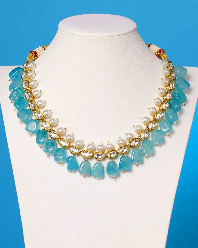 Lucia Necklace in Aqua Blue