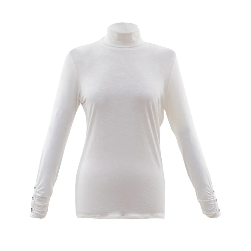 Marble High Neck Top Ivory