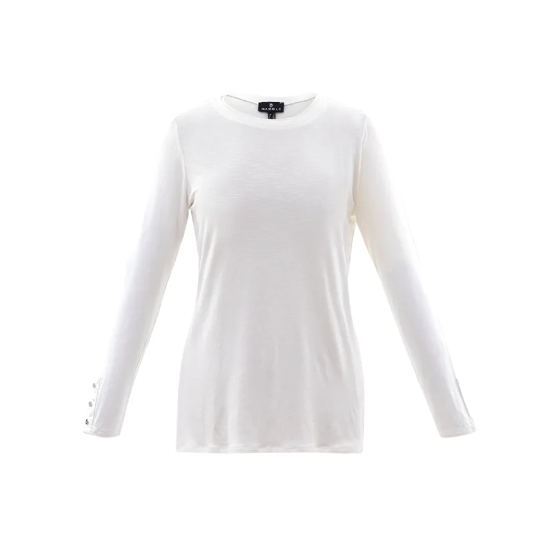 Marble Round Neck Top Ivory