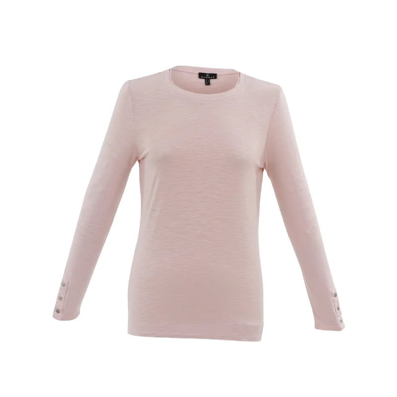 Marble Round Neck Top Pale Pink