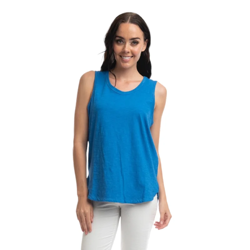 Orientique Cotton Vest Top Nautical Blue