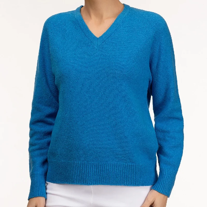 V Neck Pullover in French Blue