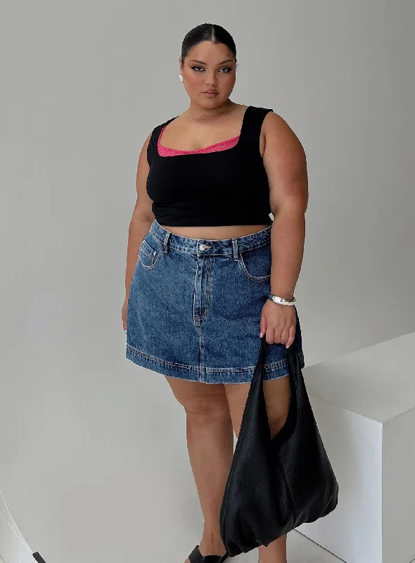 Gazelle Denim Skort Mid Wash Curve